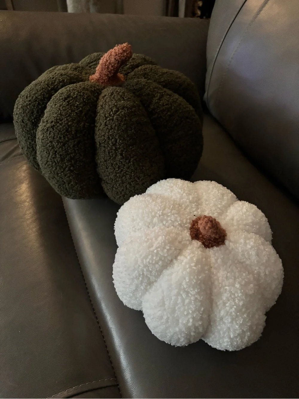 Set of 2 Plush Holiday Pumpkin Fall Decor